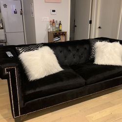Black Velvet Sofa