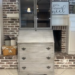 Gorgeous Refinished Vintage Tall Cabinet / Hutch / Secretary Desk