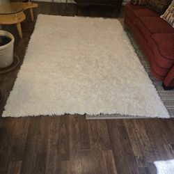 White Shag Area Rug 