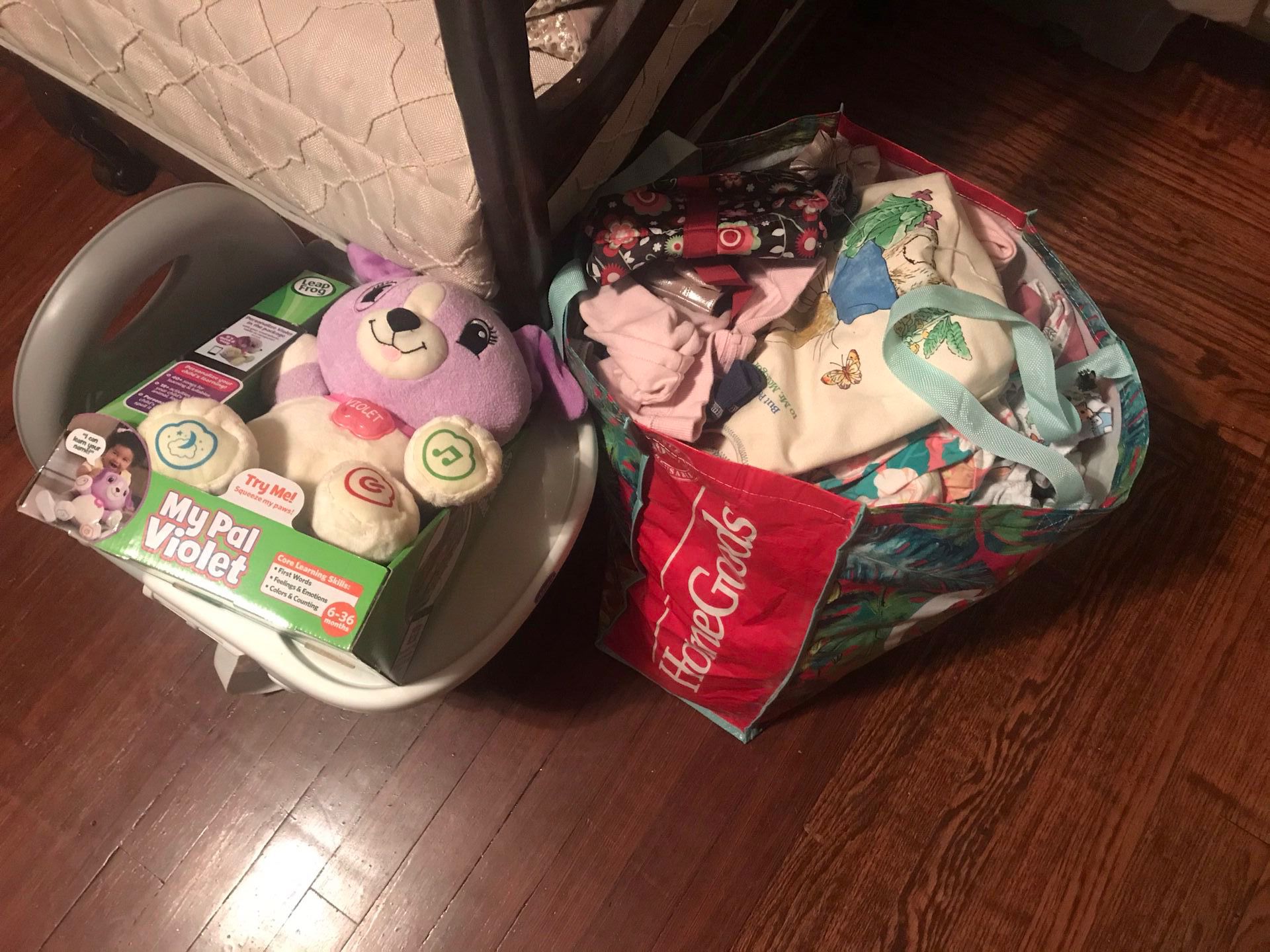 FREE ! Big Bag Of Baby Clothes And Shoes Toy And Chsir