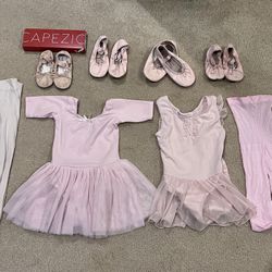 Ballet Leotards (2), Shoes (4) And Tights (2)