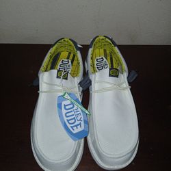 Hey Dude Men's golf White and Yellow Loafers