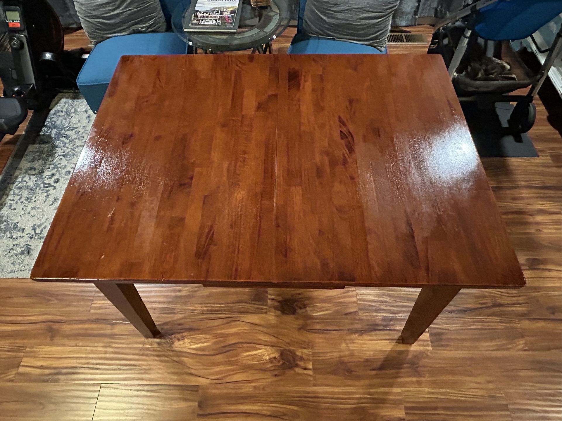 Solid Wood Drop-Leaf Dining Table – Retro Cherry Finish