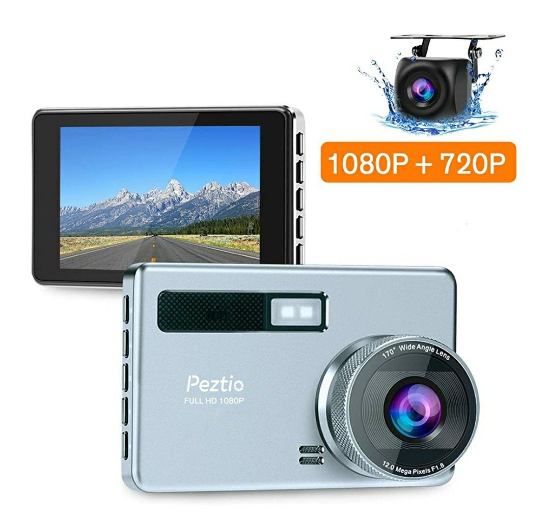 Dual Dash Cam Front and Rear, FHD 1080P Dash Camera for Cars with HD 720P Rear Camera, Night Vision, 3.2 inch IPS Screen