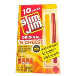 Slim Jim Original ‘N Cheese (9 pcs from a 10 pack)