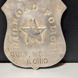 Antique Railroad Police Badge Gulf Mobile & Ohio Star-Shaped Shield Historic Collectible

