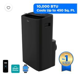 Midea 10,000 BTU Smart Portable Air Conditioner Black with Remote