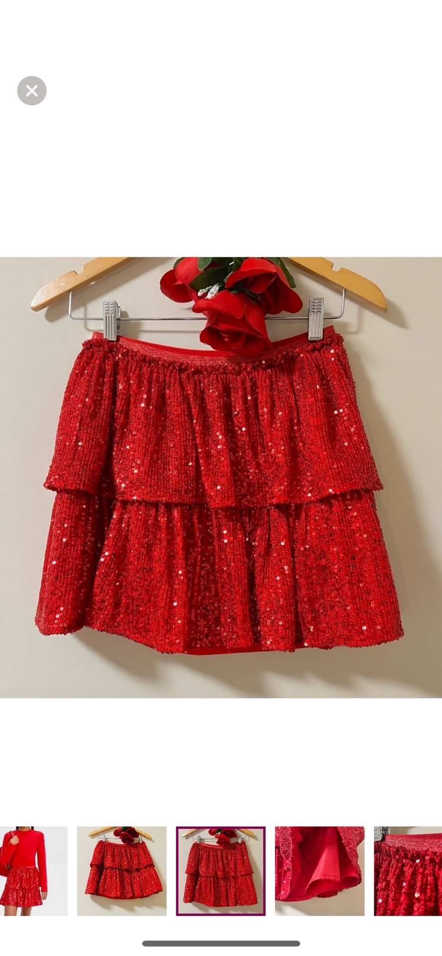 NWOT Sparkling Red Mini Skirt L (10/12) Fits Small women, too! - Cat & Jack