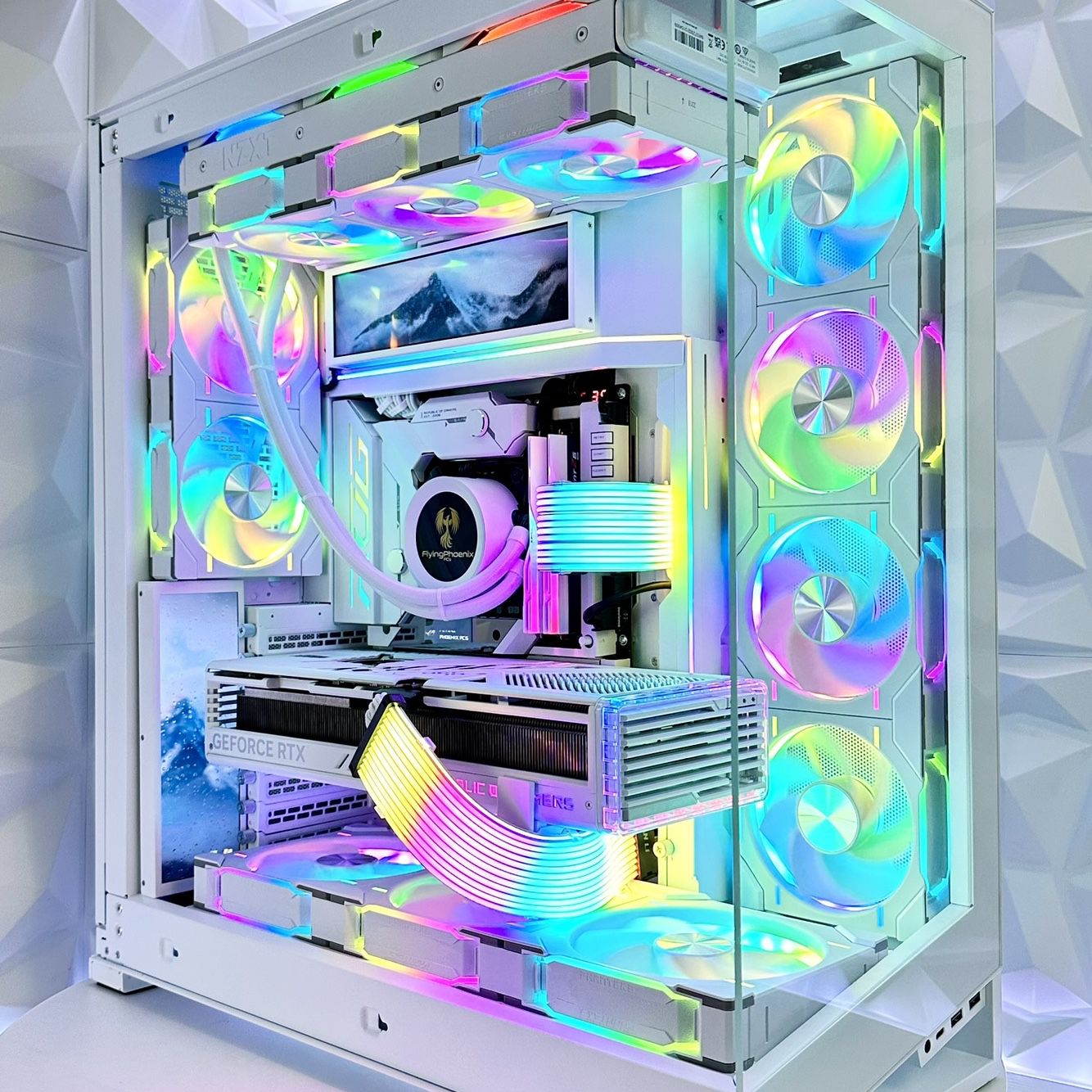 *Payment Plans Available* White Nvidia RTX 4090 Intel Core i9-14900K DDR5 2TB Gen 5 SSD RGB Gaming PC (4 Built In LCD Screens)