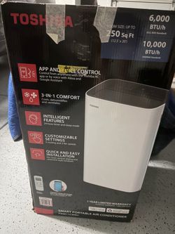 NEW Toshiba Smart Portable Air Conditioner 6,000 BTU WiFi