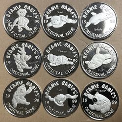 9 Original Beanie Babie Coins 