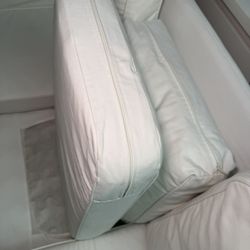 White Sofa Couch With Leg Rest 