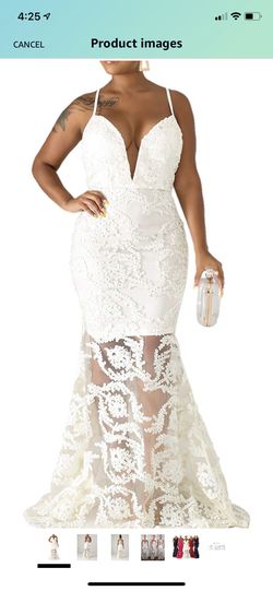 Lace mermaid evening wedding gown size Xl NEw!