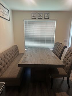 76” Rustic Grey Wood Kitchen Table