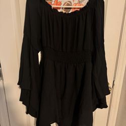 Spirit Halloween XL Black Peasant dress with corset belt (plus) 