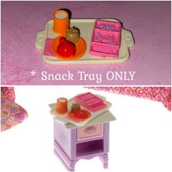 Vintage Fisher Price Loving Family Dollhouse Apple Snack Food Tray Plate Jewelry Box