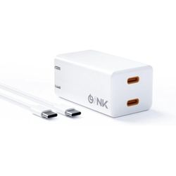 35W Dual USB-C Port Compact Power Adapter, USB C GaN Charger Fast Charging Block, PD3.0 Wall Plug Lightweight Foldable for MacBook Air, iPhone 15/14/1