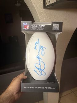 ERIC DICKERSON HOF SIGNED LA RAMS MINI HELMET + PEN – COA