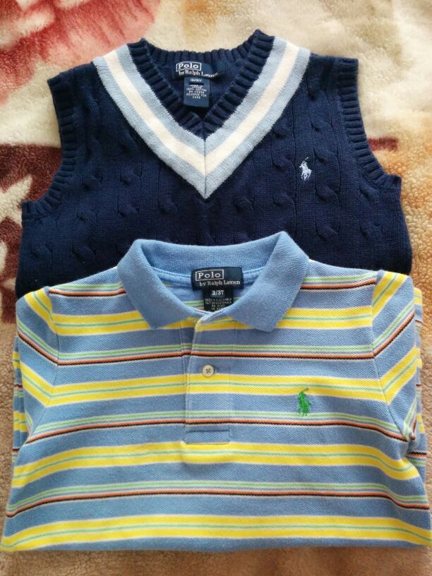 Great condition ralph lauren polo short sleeve shirt an sweater vest size 3t both for $25