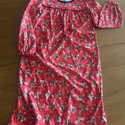 Girls Christmas Rudolph Nightgown Size 7/8