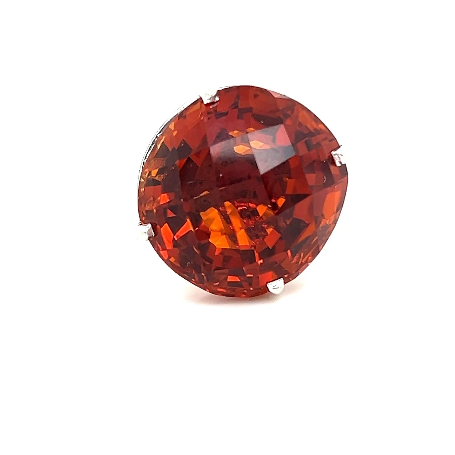 Huge 14K White Gold Citrine Ring