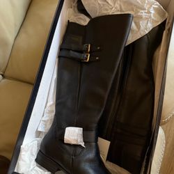 Naturalizer Jessie Black Wide Calf Riding Boots