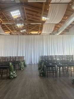 White Draping 16 foot tall - Pipe and Drape