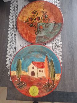 Ceramic hand-painted Spanish plates
