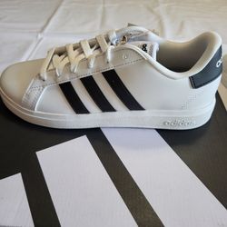 *NEW* Adidas Grand Court 2.0 K White Black Sneakers Size 5 Women 6.5 w/Tags&Box