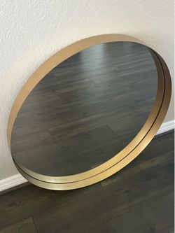 Project 62 Round 30” Diameter Brass Wall Mirror Gold