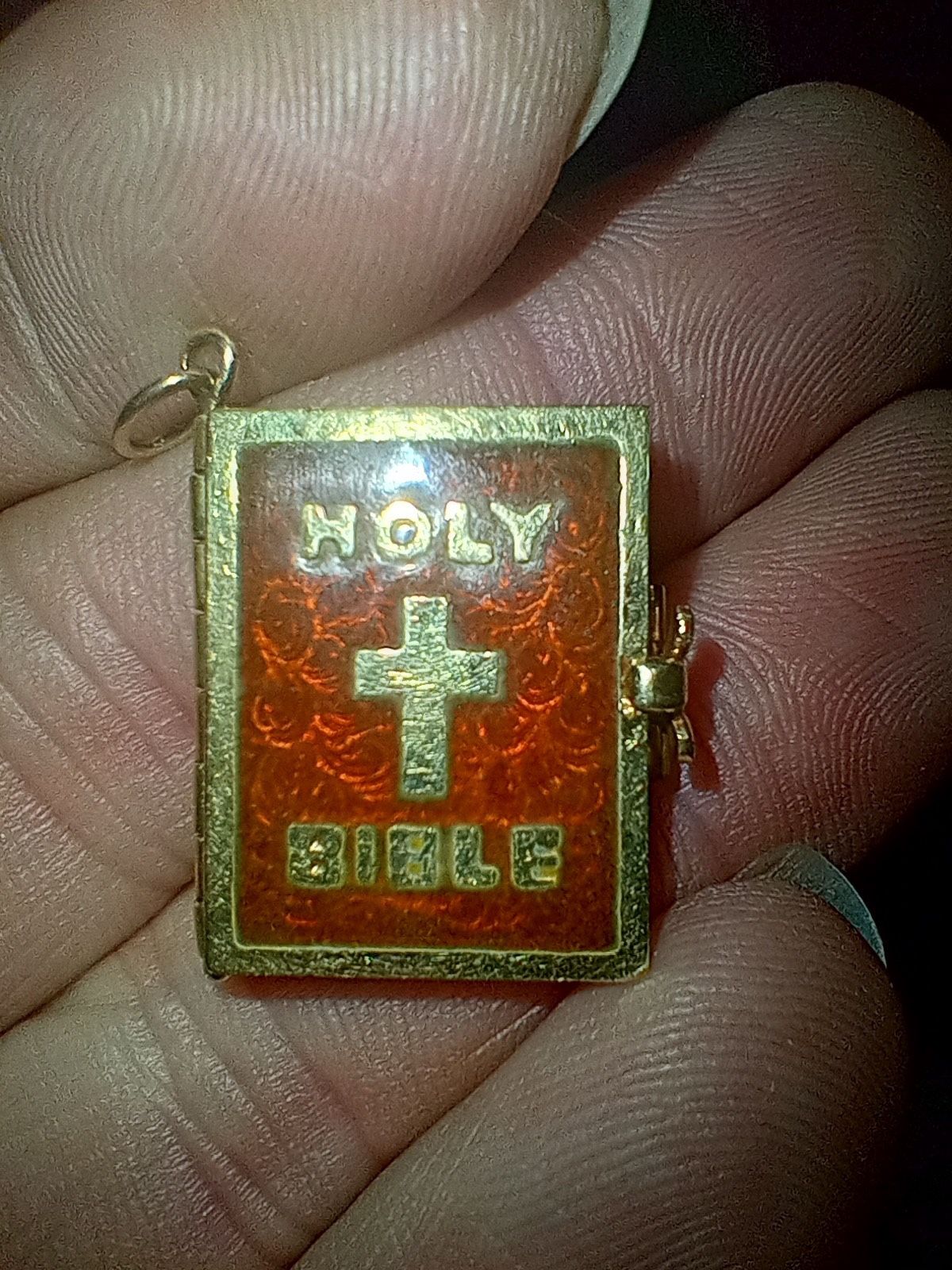14k Solid Gold Bible Pendant