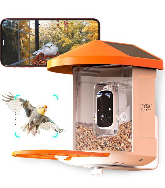 Smart Bird Feeder with Camera Solar Powered, AI Recognition,Auto-Record HD Bird Feeder Camera,

