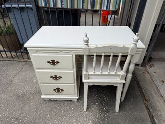 White Painted Desk and Chair Set