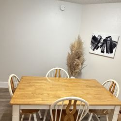 Wooden Dining Table With 4 Chairs