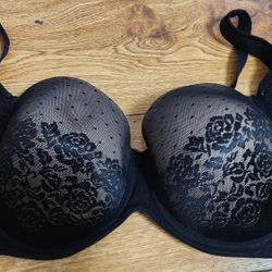 Soma Black Lace Full Coverage Stunning Underwire Support Bra 36G