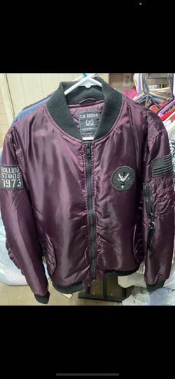 Men’s maroon 1973 rolling stone zip up jacket