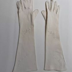 Vintage 1950’s Off White Wedding / Formal Gloves