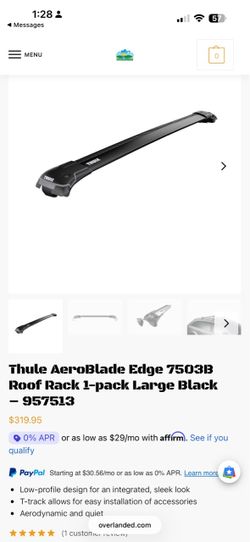 Thule AeroBlade Edge 7502B + 7503B Roof Rack Crossbars – Raised Rails – Complete Set