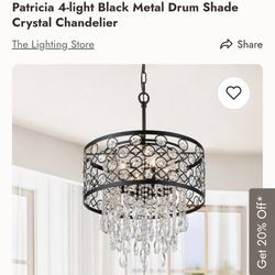 Black metal drum Chandiler