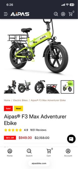 Aipas® F3 Max Adventurer Ebike bundle brand new