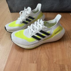 Adidas UltraBoost 21 Sneakers ‘White Solar Yellow', Women US 8/ Men US7/ EUR 40