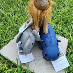 Manhattan Kids Luxury Animal Decor Plush Toys Roo. Decor Animal Theme Elephant Lion Hippo 