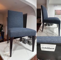 Set of 4 Crate & Barrel Lowe Upholstered Dining Chairs