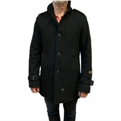 G Star Raw Men’s Military Black Wool Coat - size M 