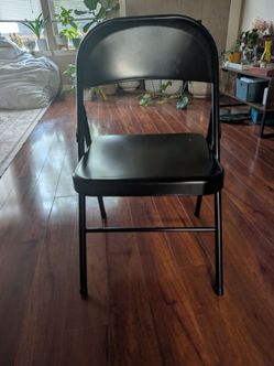 Black metal chair