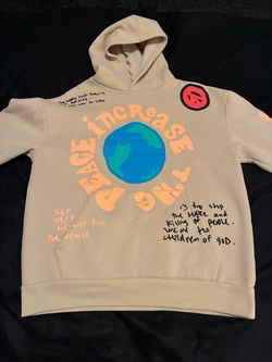 Increase Peace Graphic Hoodie Beige