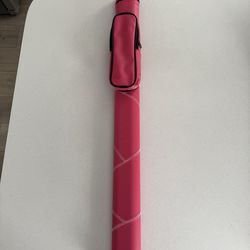 Hard Pool Billiard Cue Stick Carrying Case, holds 1 butt 1 shaft. Large accessory case. brand new. Pink color.