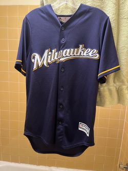 Medium Stitched Majestic Milwaukee Brewers Christian Yelich Jersey