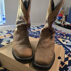 J. B. Dillon Boots Mens Western Square Toe Brown Camouflage Leather Size 12 D