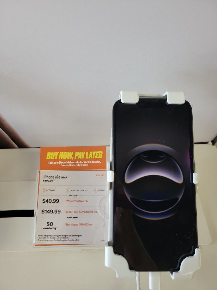 iPhone 16e $49.99 when you switch to Boost Mobile